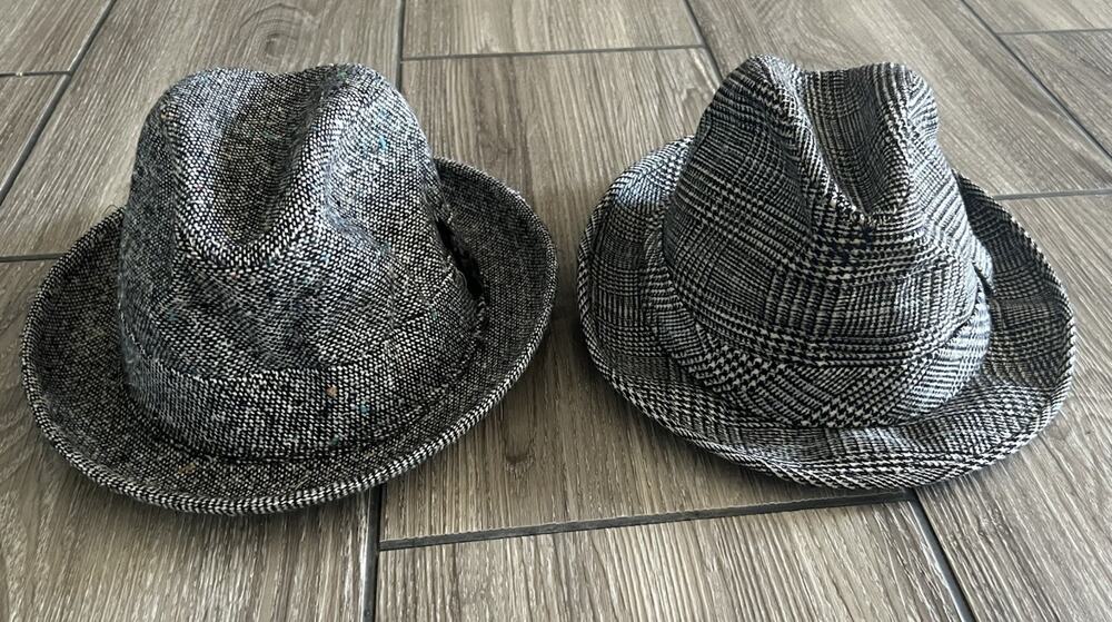 Vintage Dobbs Fedora Mens 7 Tweed Mad Hatters Union Made Lot of 2